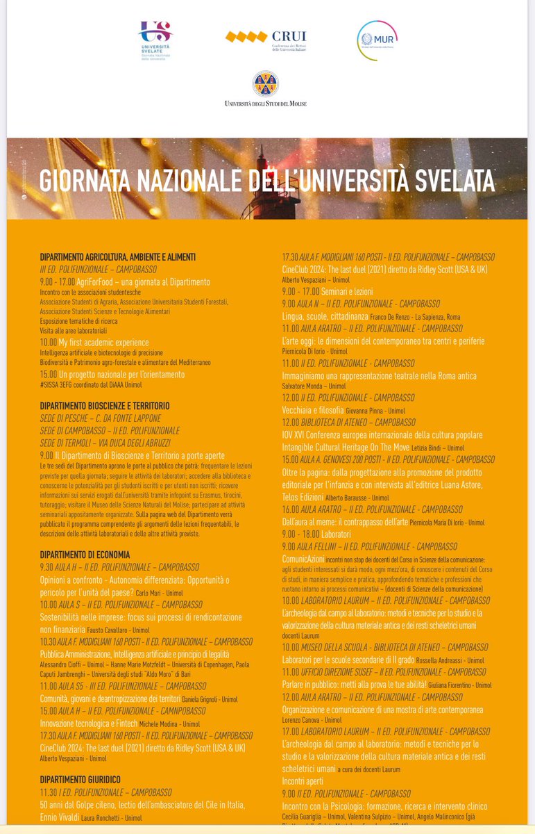 Prima edizione della Giornata nazionale delle Università. UniMol è pronta a “svelarsi”! #universitàsvelate