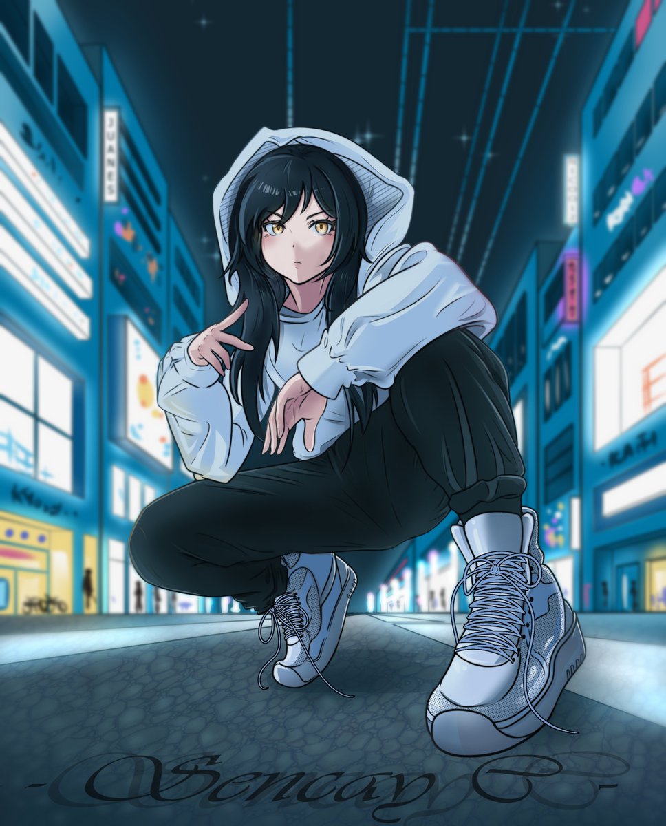 Sencayc_art's tweet photo. Kanade #anime #own #OC #ocart #street #night #illustration #sencay #colombia #Clipstudiopaint #shoes #white #rap #hiphop #ArtistOnTwitter #lightning https://t.co/H5quZApmK7