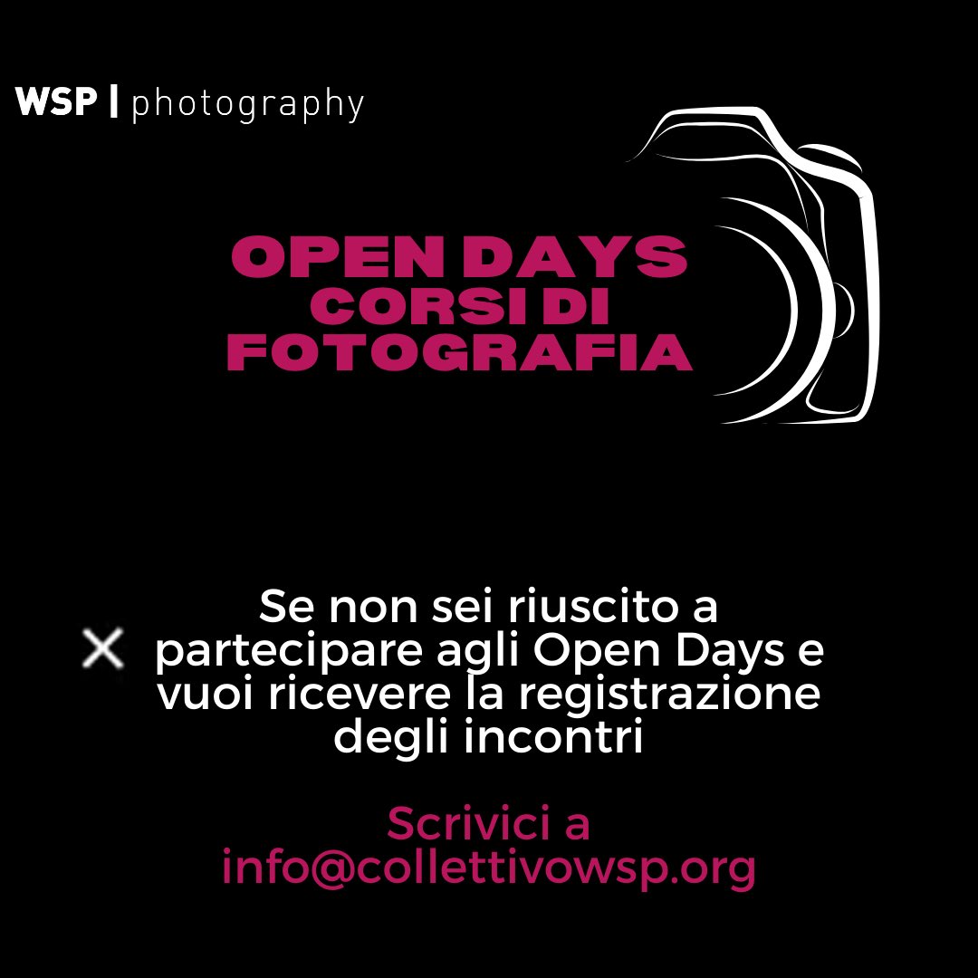 Ci sono ancora dei posti disponibili per alcuni dei corsi in partenza nelle prossime settimane: reportage, ritratto, illuminazione, foto+poesia.

Qui trovate tutti i programmi, la primavera è una stagione bellissima per iniziare a fotografare: 

collettivowsp.org/fotografia/cor…