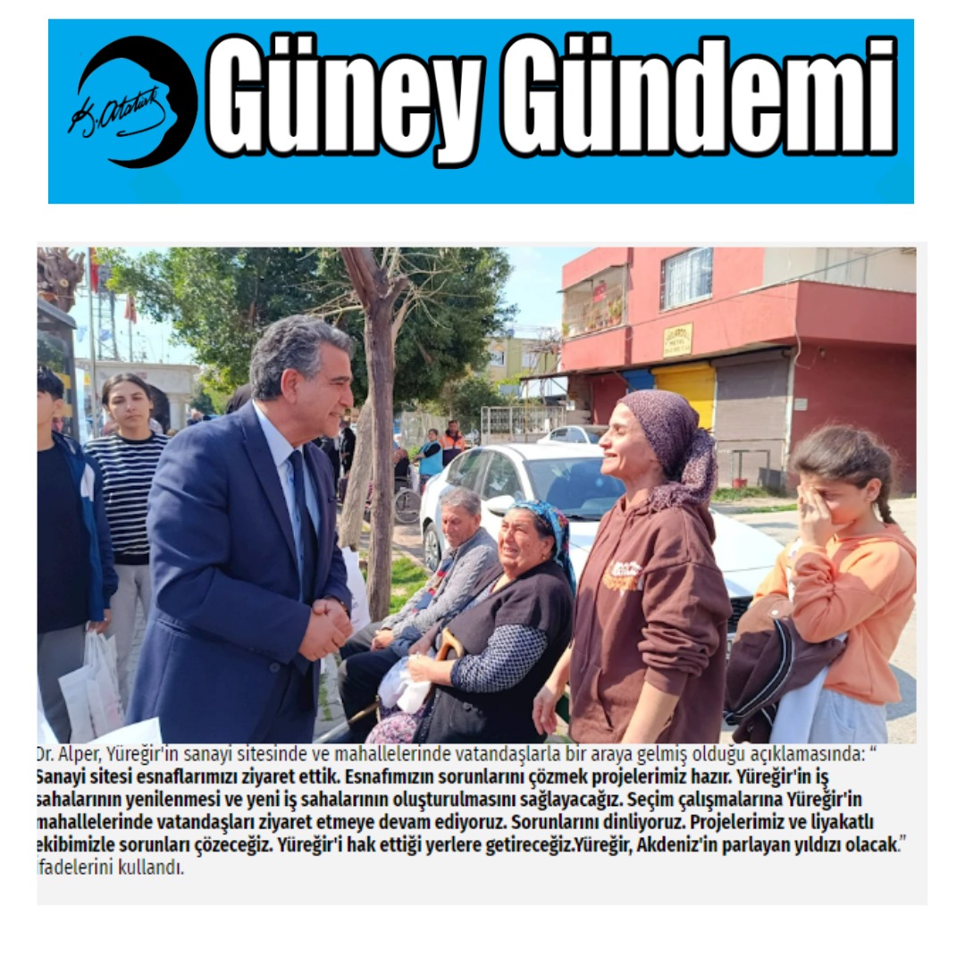 Ayrımcılık yapmadan, şeffaf hizmet ve istihdam oluşturacağız. Yüreğir’e özlenen hizmeti biz getireceğiz