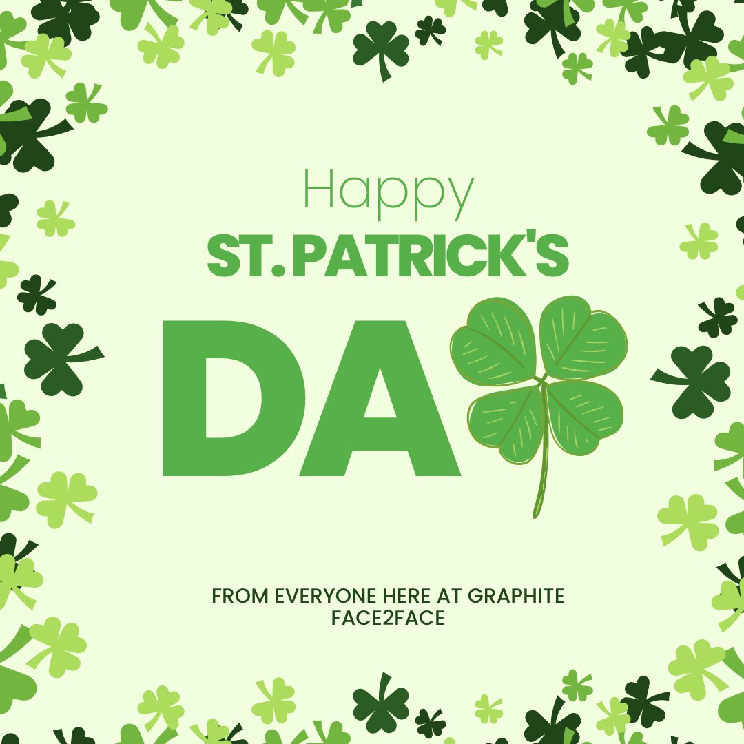 GraphiteHRM's tweet image. 🍀From everyone here at Graphite Face2Face we&apos;d like to wish you a great Saint Patrick&apos;s Day!!🍀

#saintpatricksday #saintpatrick #stpatricksday