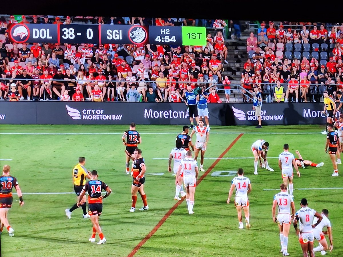 J_Corey1's tweet photo. Dragons fans not only having nightmares about being flogged by the Dolphins.....but this scoreline is not their favourite. 

#ChangasWhiteBoots
#NineteenSeventyFive
#Easts38Dragons0 https://t.co/9bvB55cT0e