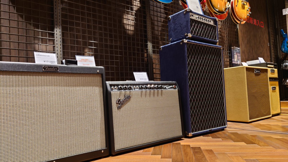 shima_nagoya's tweet image. 名古屋パルコ店にアンプの壁が出来つつあります…
ここからさらにパワーアップ予定！！！

お楽しみに🎉

#SHINOS
#AKGSoundDesign
#Fender 

#andMore