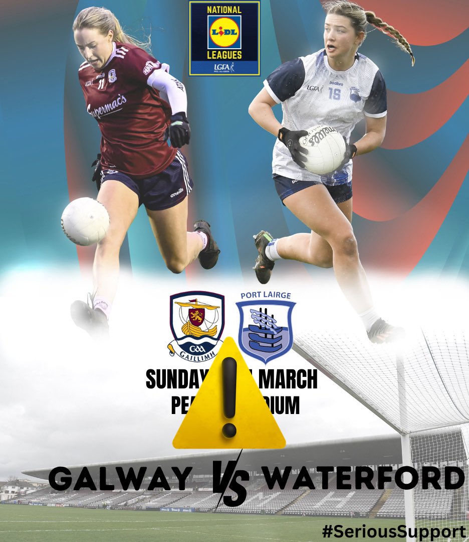 LadiesFootball's tweet photo. 🚨MATCH OFF🚨

Today’s @lidl_ireland NFL Round 6 game between @GalwayLgfa and @WaterfordLGFA has been postponed.

Details on refixture TBC.

@ConnachtLGFA @MunsterLGFA 

#SeriousSupport https://t.co/YJHk0YqKtf