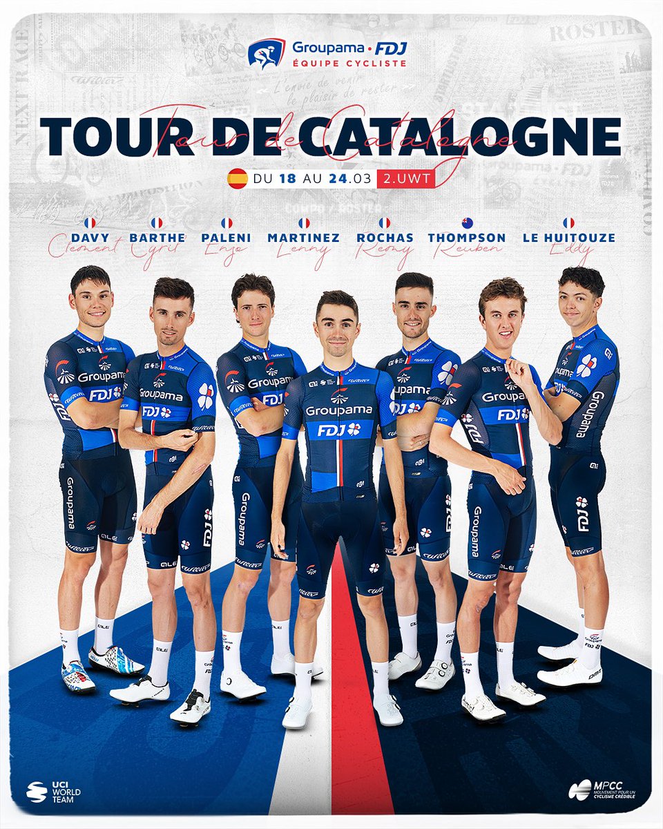 GroupamaFDJ's tweet photo. Le Tour de Catalogne, c’est demain 👊 https://t.co/w0LCoDsK2i