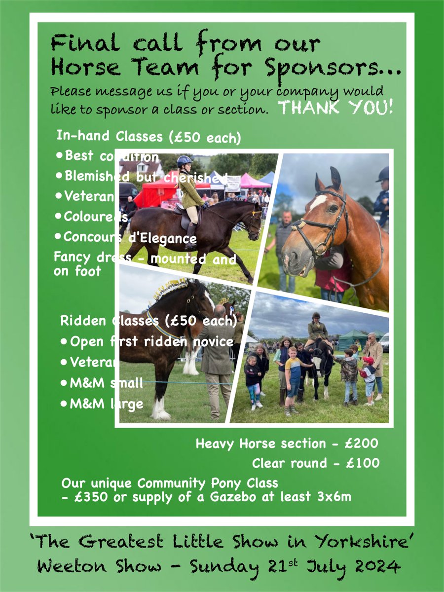 An ideal opportunity to support our local agricultural show …