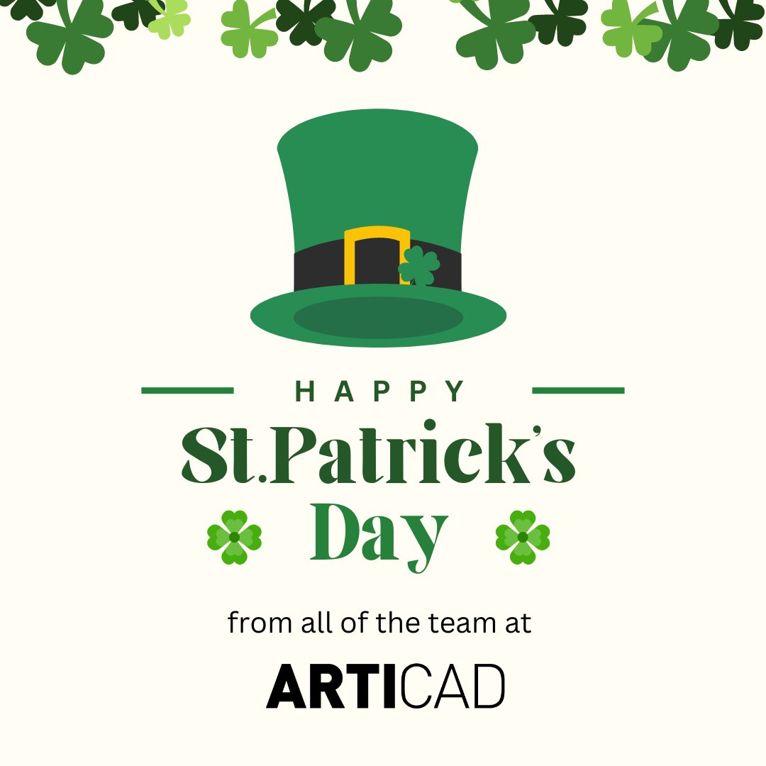 Happy St Patrick's Day from all of the team at ArtiCAD!🍀 #ArtiCAD #StPatricksDay #kbb