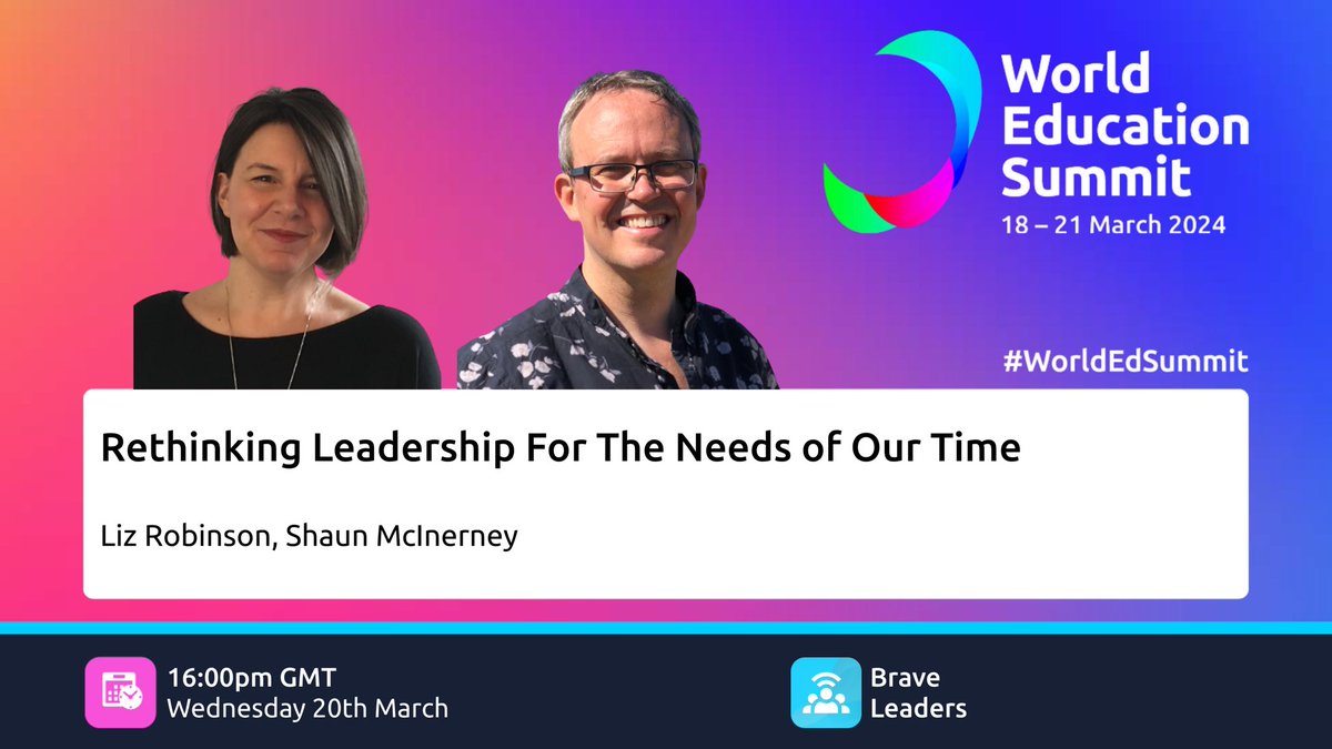 It’s going to be a busy week! Come join me and @LizzieRobinson3 at the WES speaking about #rethinkingleadership @rethinkinglship