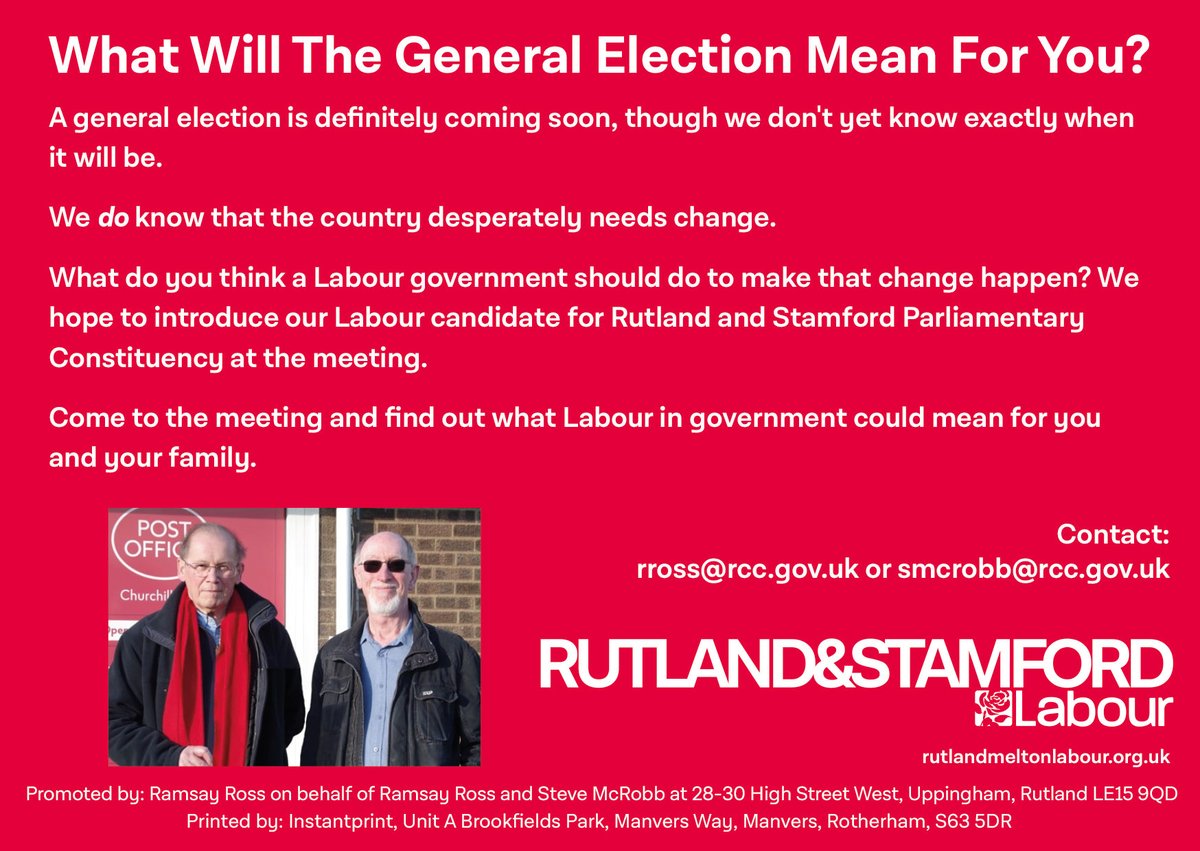 Public meeting 23rd March
What are your priorities for Rutland?