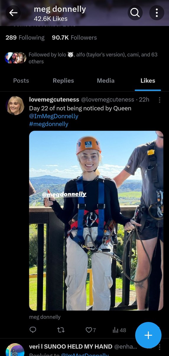 lovemegcuteness's tweet photo. Years of waiting, switching fan accounts, and hopping platforms—all worth it. My idol noticed me with a simple like, and it means the world! Overflowing with gratitude. Thank you all. Here's to chasing dreams and finding inspiration! 💫 #DreamsComeTrue
#megdonnelly https://t.co/r3l8EQ9idL