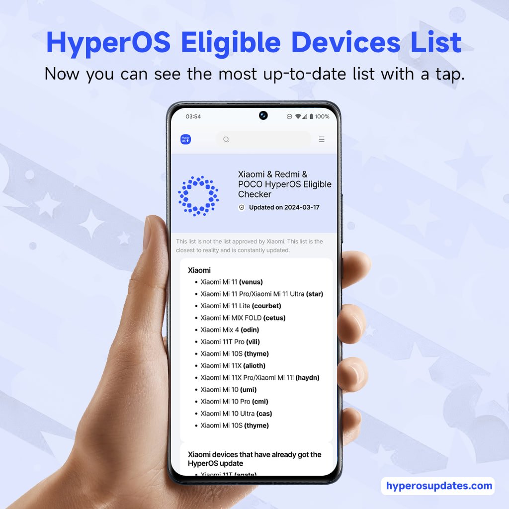 You will now be able to see the devices that will and have received the HyperOS update in a very simple way. The devices that have received and will receive Xiaomi HyperOS are categorized as POCO, Redmi and Xiaomi and detailed information is provided. hyperosupdates.com/hyperos-1-elig…