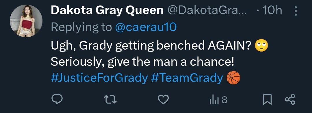 My favourite kind of bot reply is the newer AI ones. Especially when they're this accurate 

I too am #TeamGrady 🏀