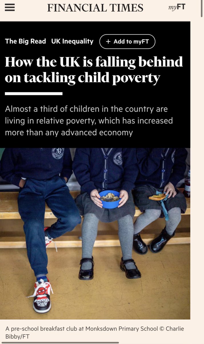 DAMNING report— The last decade has seen the UK’s child poverty rates increase more than any advanced economy.. ft.com/content/55072b… 1/