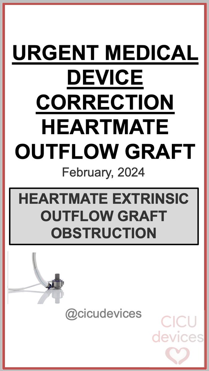 CicUdevices's tweet photo. · HeartMate ALERT.
Extrinsic Outflow Graft Obstruction.
February 2024.
Thread 🧵⬇️
#LVAD #HeartMate https://t.co/OQSjRwTqNw