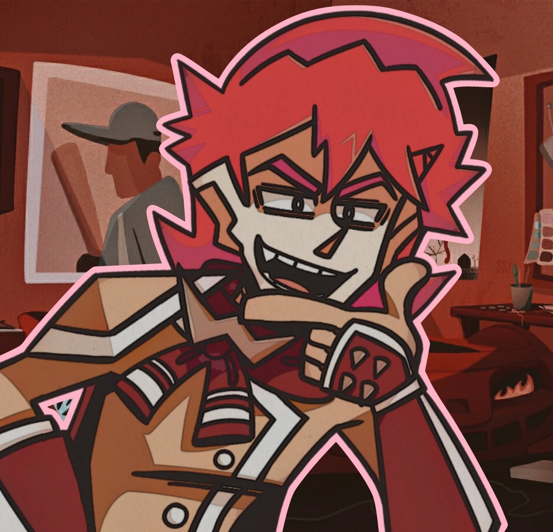 _S0UP__02_'s tweet photo. " Then Flaming Whisper- it shall be! Haha! "

• A Richeous cackle leaves the crimson claded man! All criticism. can be good criticism! Learned that ones from his moms friends. 

" Alright then! Since my new motif can lean into my BURNING PERSONA! ..thennnn... https://t.co/BSfJMYzJIW