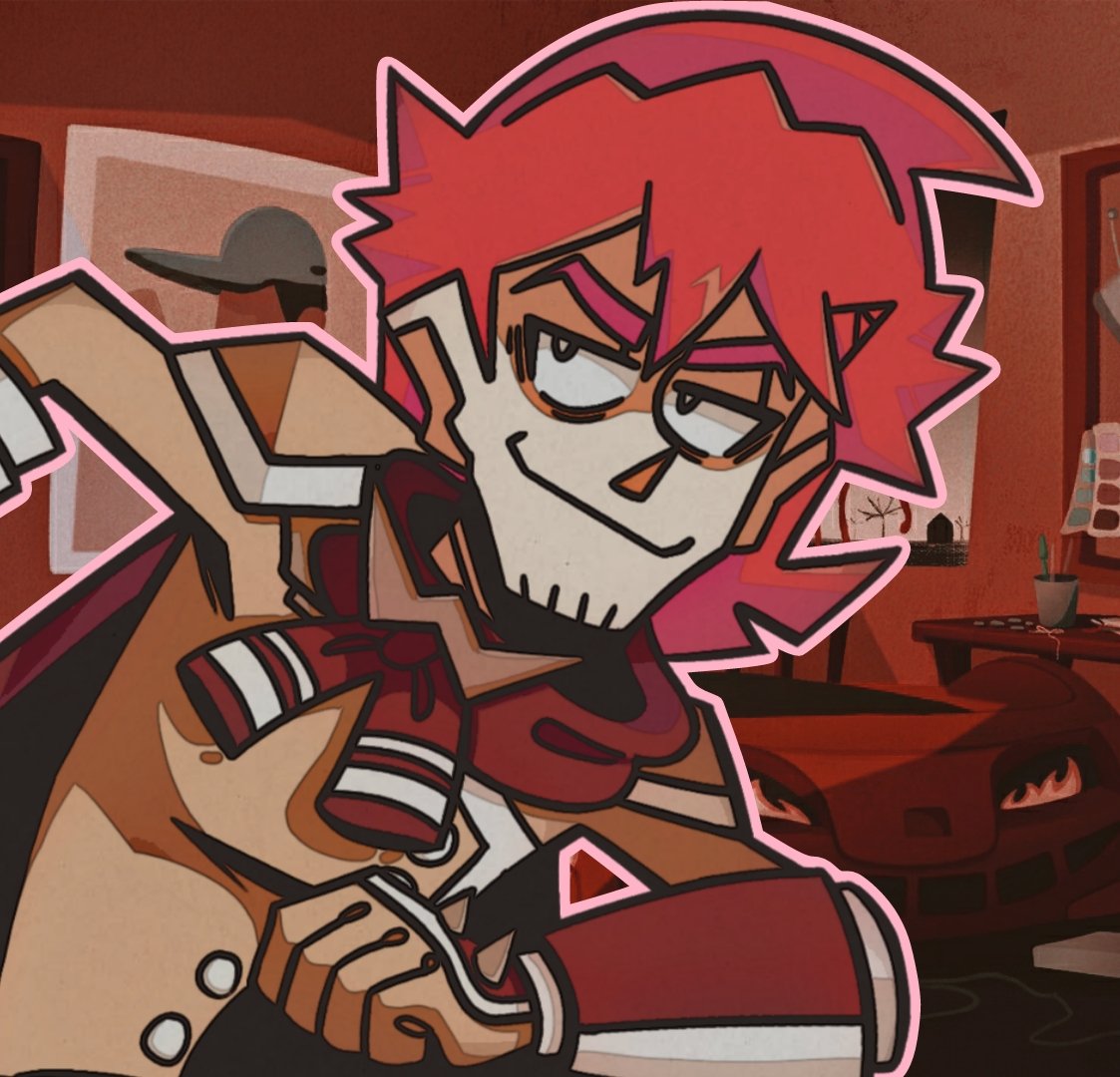 _S0UP__02_'s tweet photo. " Then Flaming Whisper- it shall be! Haha! "

• A Richeous cackle leaves the crimson claded man! All criticism. can be good criticism! Learned that ones from his moms friends. 

" Alright then! Since my new motif can lean into my BURNING PERSONA! ..thennnn... https://t.co/BSfJMYzJIW