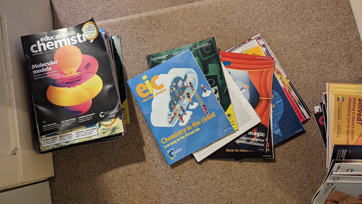 chemstuff's tweet image. Doing some cleaning &amp;amp; need to clear some old copies of @RSC_EiC. Before they get binned if anyone wants a copy of an issue from the past 10 years, it's probably here!
Also, been great to reminisce over some fantastic issues. Thanks @seerymk @doc_kristy and the whole eic community