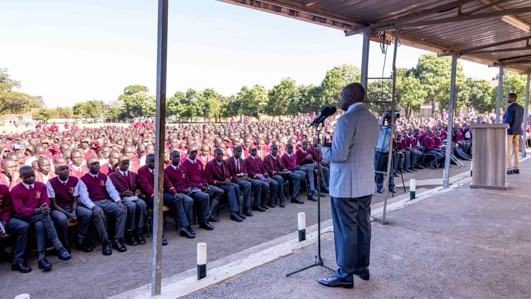 Deputy President Rigathi Gachagua visits Kapsabet Boys High School to deliver President Ruto's condolence message after bus accident, assures them of President Ruto's support to get a new bus #RutoEmpowers #KenyaNiSisi #RigathiOnAssignment