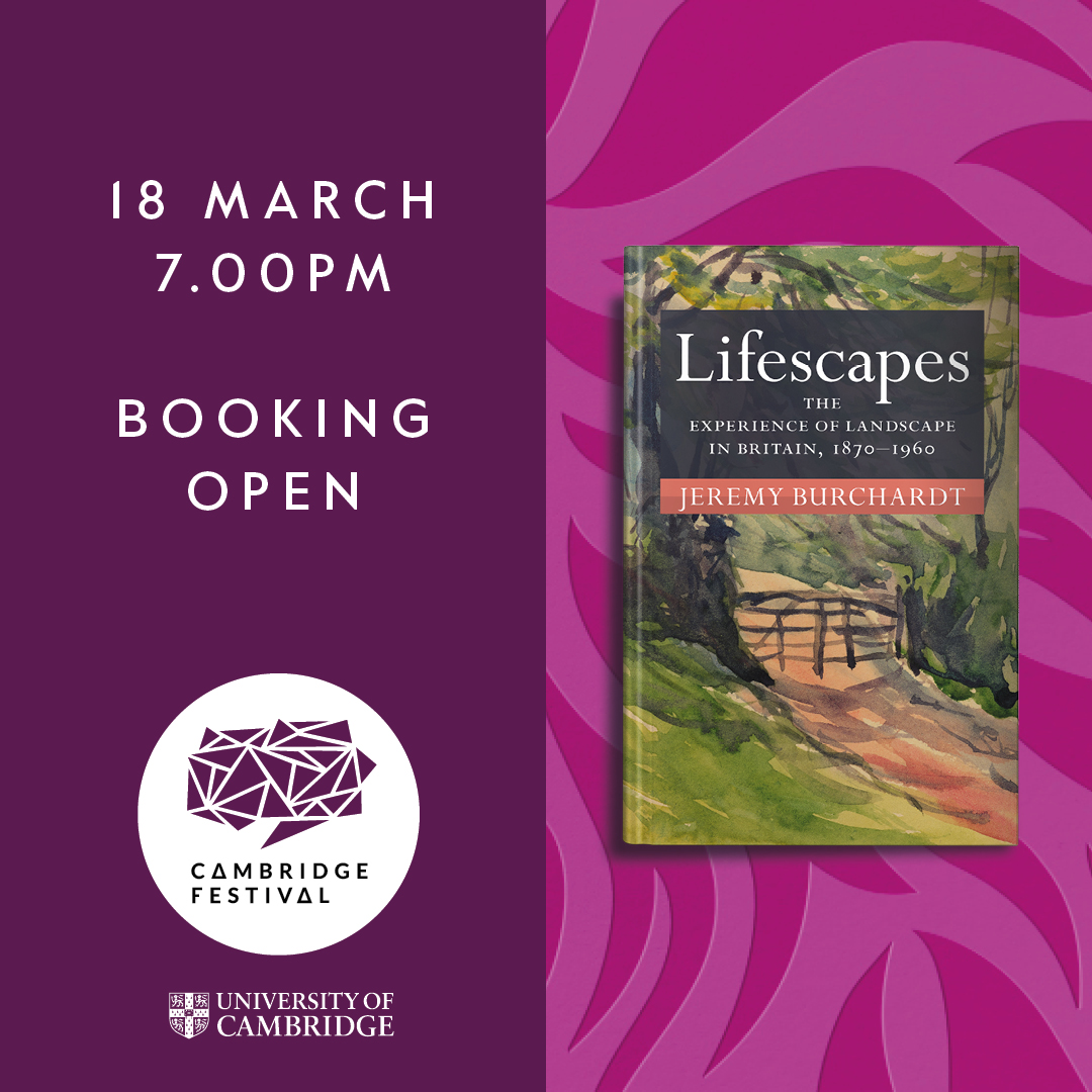 Join us tomorrow at 7pm to hear @ReadingRuralist talk about the vital role that landscape plays for many people as a source of wellbeing, emotional equilibrium and personal development. #CamFest festival.cam.ac.uk/events/lifesca…