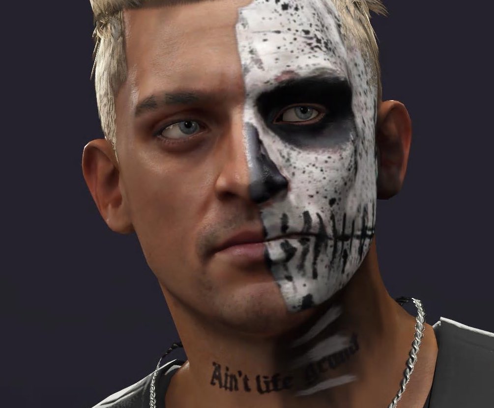 RebelCaws's tweet photo. Darby Allin work in progress. Unfortunately they still don’t have any hairstyles that are really accurate to his. Even the one I used last year, the hair line is too low. I’ve tried using the towel/chain mail trick but still wasn’t satisfied. 
#DarbyAllin #WWE2K24 #AEW https://t.co/CCnhvrvYqf