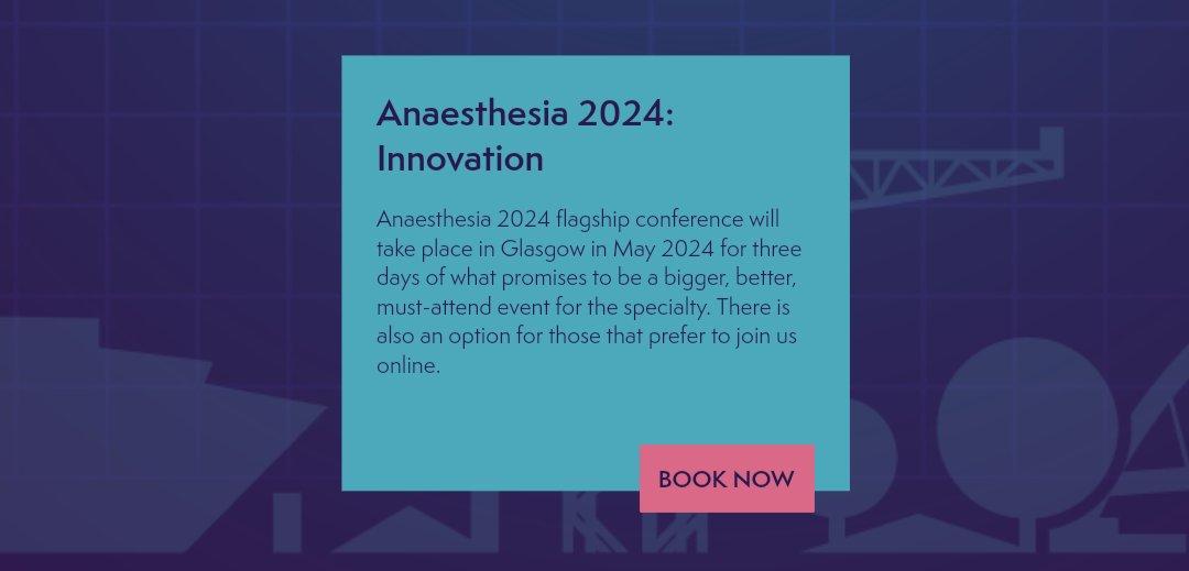 I am excited and honoured to have been asked to co-host one of the Wednesday workshops at what promises to be a fantastic @RCoANews annual conference #Anaesthesia2024.

21-23 May 2024
Glasgow
Book here! 👇
rcoa.ac.uk/events/anaesth…

#Innovation
#ReturnToWork
#ReturningDoctor