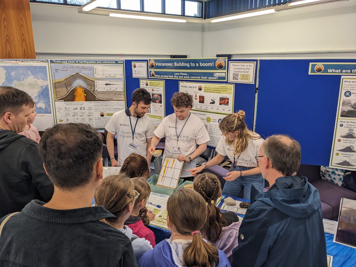 Had a fantastic time at the Southampton Science and Engineering Festival yesterday demonstrating different types of volcanic products and eruptions to the public 🌋 #SOTSEF #BSW24