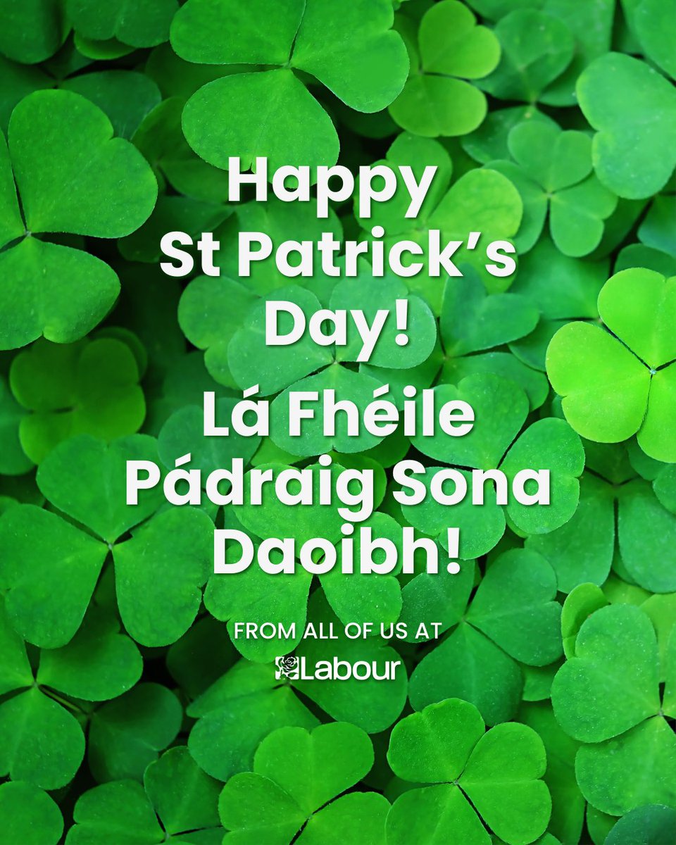 Happy St Patrick's Day to everyone in Ireland and Irish communities around the world! Lá Fhéile Pádraig Sona Daoibh!