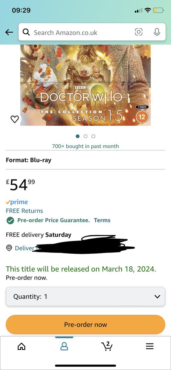 PaulCarmichaelV's tweet photo. How, @AmazonUK, can the Season 15 boxset be due out tomorrow and not arriving until Saturday?  Schrödinger's boxset? 
#DoctorWho https://t.co/tUqLLqgOhr