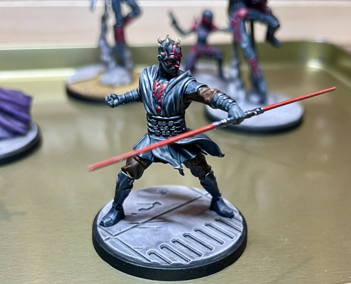 LSurion's tweet image. #hobbystreak day 8: finished Lord Maul. And thereby also the complete dark faction of the @atomicmassgames Star Wars Shatterpoint Core Set! 😊