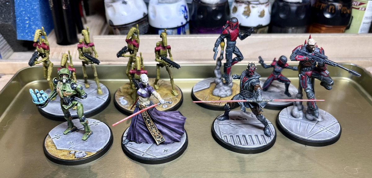 LSurion's tweet image. #hobbystreak day 8: finished Lord Maul. And thereby also the complete dark faction of the @atomicmassgames Star Wars Shatterpoint Core Set! 😊