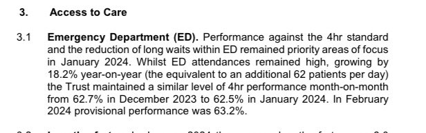 A&E at Addenbrooke’s, in Cambridge, has seen attendances increase by 18.2% year-on-year; equivalent to an additional 62 patients per day. From board meeting papers, last week.