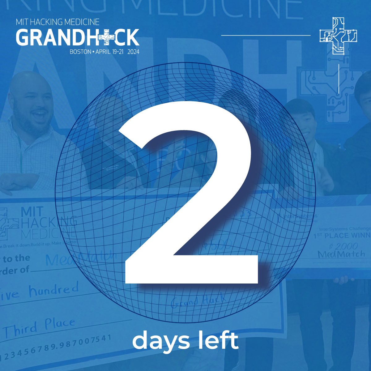 T-2 days until applications close! ⏱️ Don’t miss your chance to join us at MIT Hacking Medicine GrandHack 2024 on April 19-21 at MIT! 🏥🧑‍💻 Registration closes in 2 days, so hurry and secure your spot now! 🏃‍♀️ 🏃‍♂️ Apply at grandhack.mit.edu/gh24 #GrandHack24 #healthcare #MIT