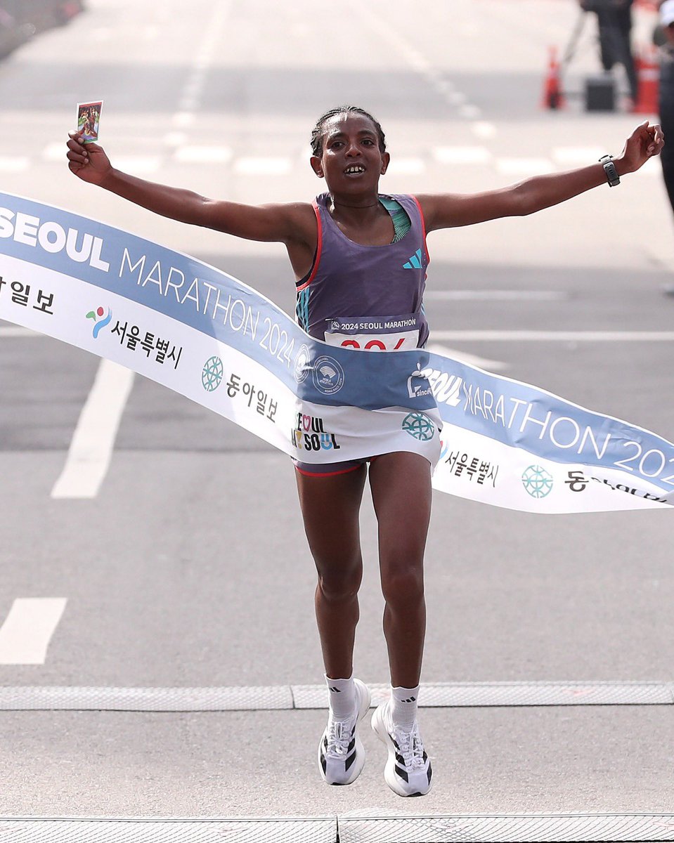 Seoul Marathon victory is for our fighter Fikrte Wereta! 🧡🫡

🥇 Fikrte Wereta 2:21:32
🥉 Visiline Jepkesho 2:22:52
4️⃣ Betelihem Yemer 2:23:22
5️⃣ Yebrgual Melese 2:23:43

Proud of the team in Seoul today! 

 <a href="/adidasrunning/">adidas Running</a> <a href="/adidas/">adidas</a> <a href="/adidaskr/">Sang han Kim</a> #victory #heretocreate #adizeroevo1
