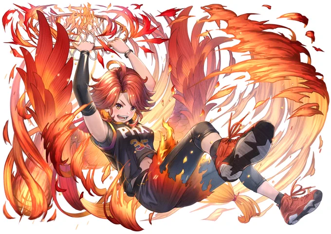 フェニックスとフェニックス・サンズです。もっとバスケのイラスト描かねば・・・#cominginhot  #アズールレーン 