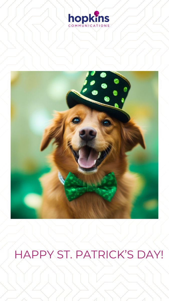 Lá Fhéile Phádraig! ☘️ 
From everyone at Hopkins, we wish you a Happy St. Patrick's Day! 
Our offices will be closed on Monday the 18th and will be back open on Tuesday. 
#StPatricksDay #Marketingagency