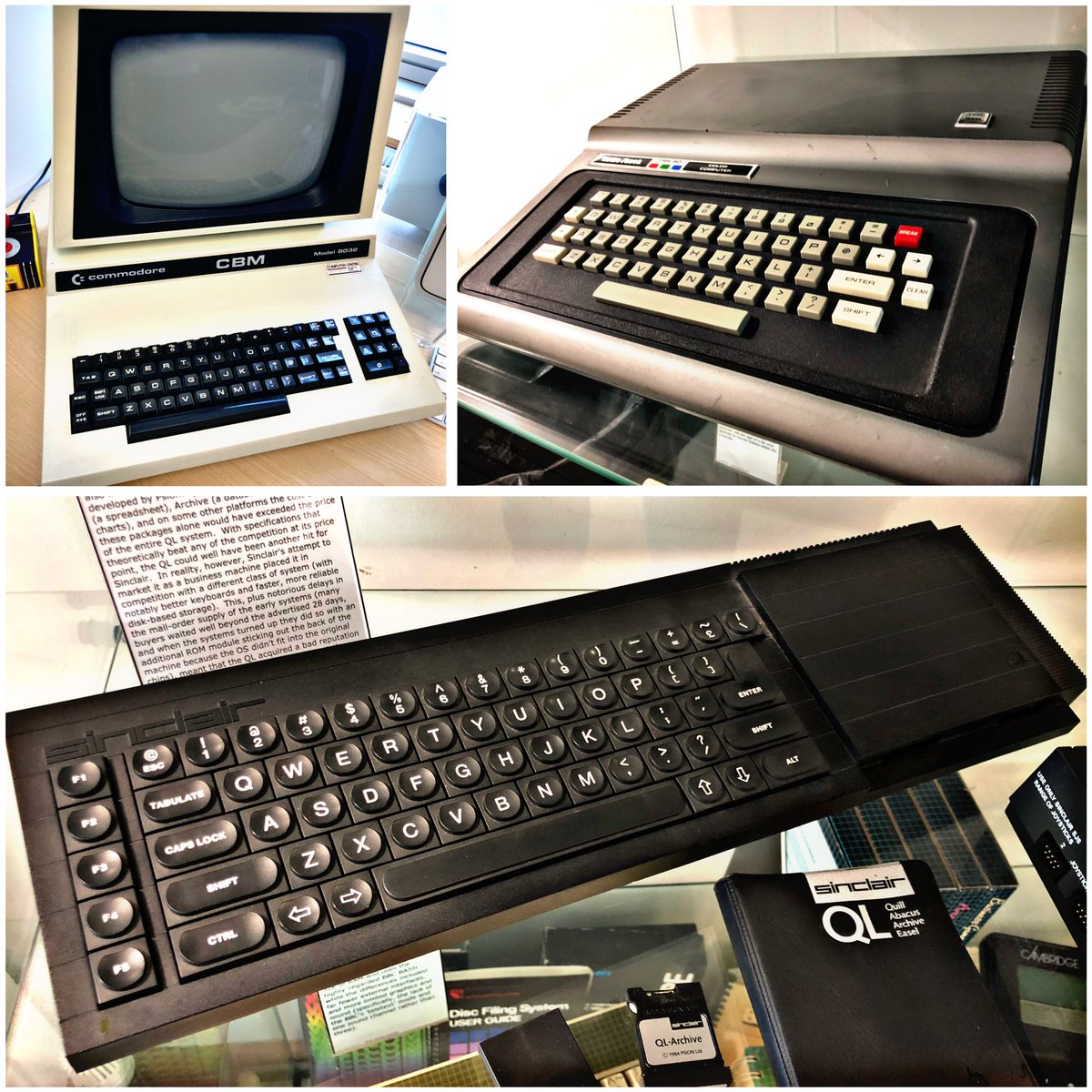 Today’s #RetroTrio offers you #Commodore #CBM8032, #Sinclair #QL and #TRS80 #CoCo. Which will you keep, gift to a friend and delete forever? #RetroComputing #ComputerHistory #RetroGaming #VideoGames