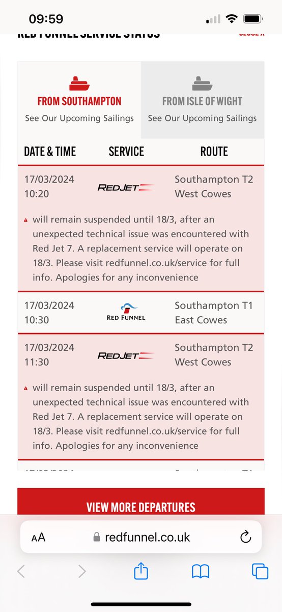 RedfunnelC's tweet image. Wow….the @RedFunnelFerry service couldn’t get much worse. £3,000 on my season ticket well spent 🤦🏻‍♂️ surely our MP should be doing more on this?! @IoWBobSeely @RichardQuigle18 @Redfail @redjets @iwcponline