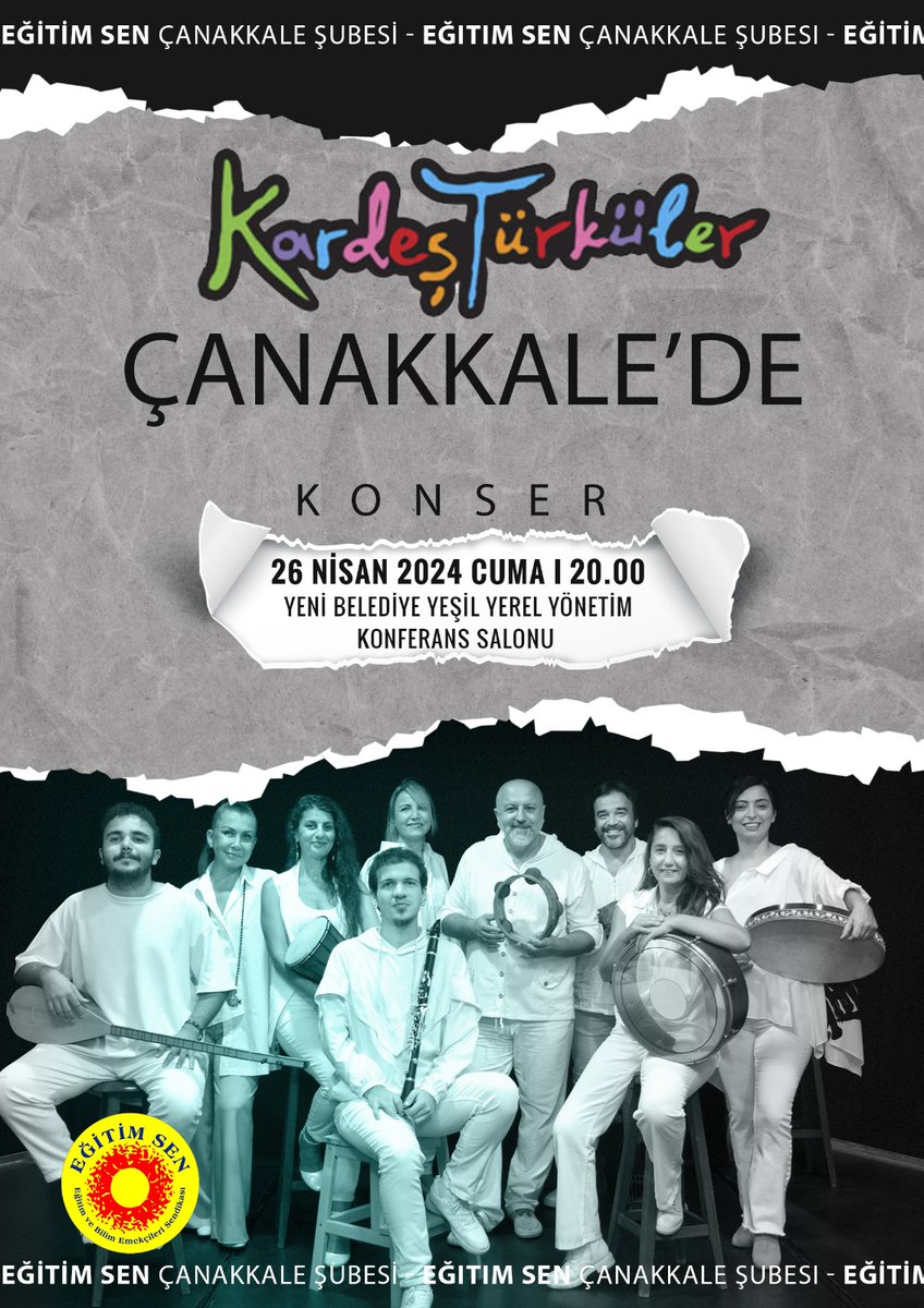 26 Nisan Çanakkale 🕊️ 📌Yeni Belediye Yeşil Yerel Yönetim Konferans Salonu #kardeştürküler #çanakkale #konser