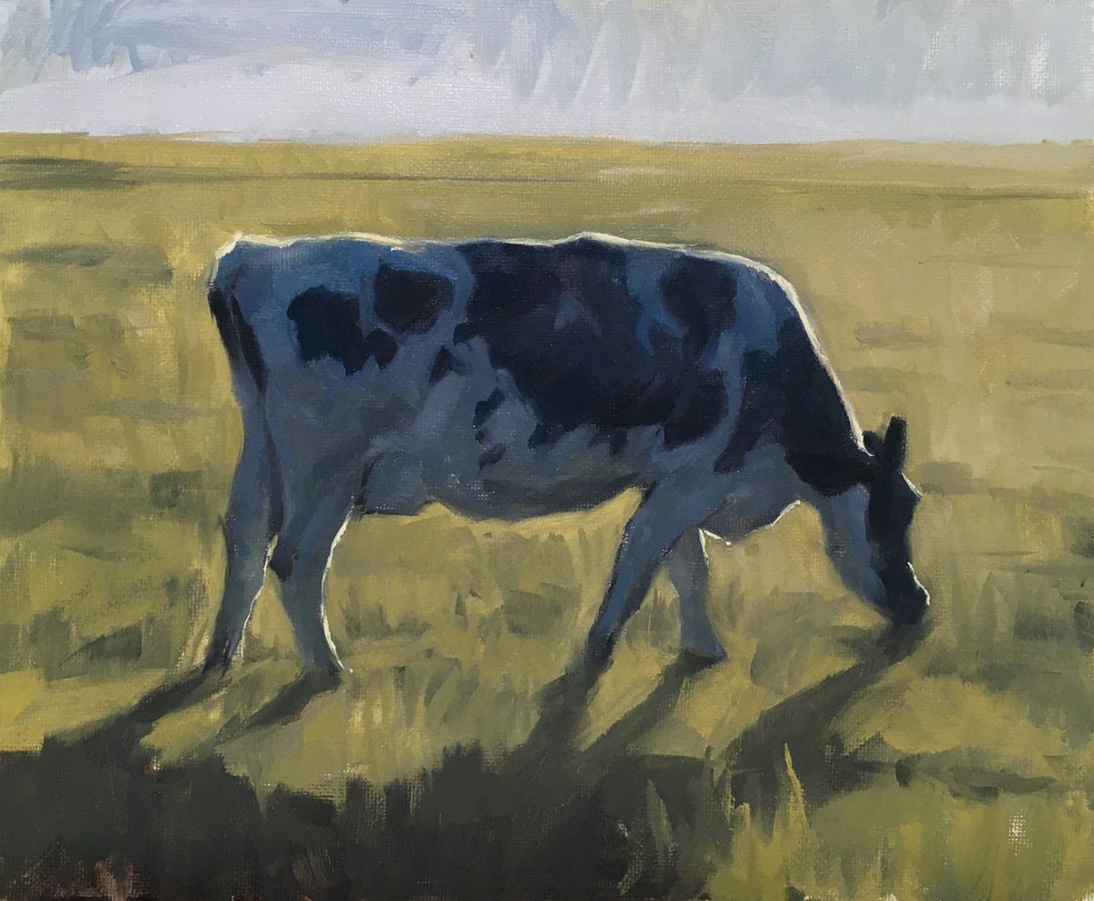 I think part of the reason why I have so much fun painting cows is because of how their bodies reflect the light around them, it's so satisfying