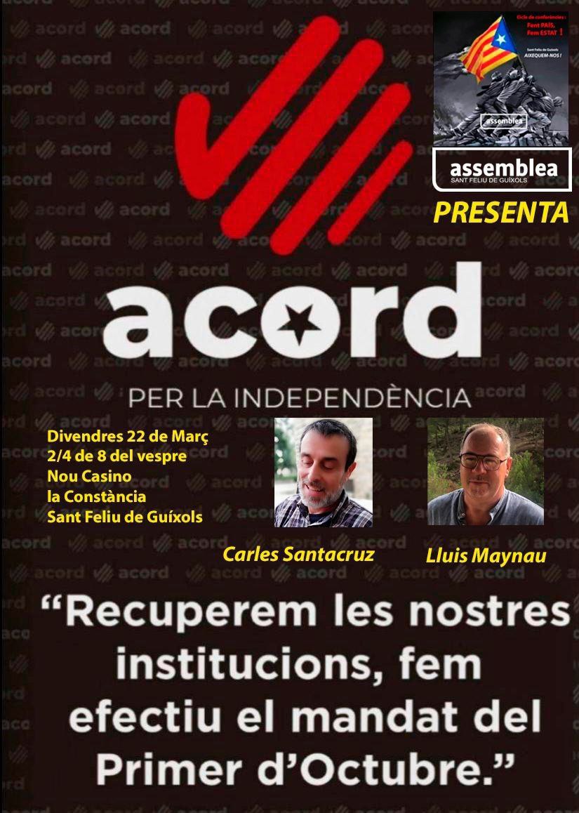 🔴🔴PROPERA XERRADA🔴🔴

US ESPEREM A SANT FELIU DE GUÍXOLS!!
🔻🔻🔻🔻🔻🔻🔻🔻
DIVENDRES!!
🗓 22 de MARÇ.

🕛 19.30h

📍Nou Casino La Constància. 
Sant Feliu de Guíxols. 

🗣 <a href="/CarlesSantacruz/">Carles Santacruz</a> i <a href="/LMaynau/">Lluís Maynau i Lloveras</a>

FEU RETUIT!!