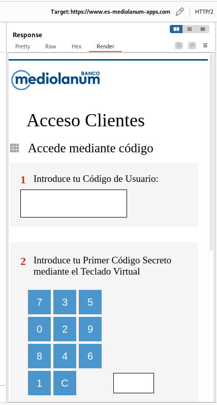 🚨: Nuevo #phishing - Mediolanum

URL:  /www.es-mediolanum-apps.com/login

@BancoMediolanum