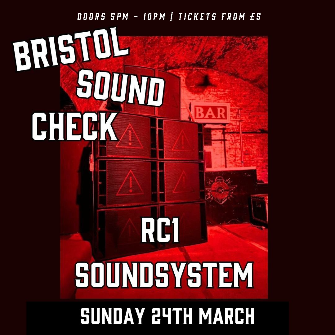 🔊YOUR MONTHLY INSTALMENT OF BRISTOL SOUNDCHECK 🔊 RC1 Soundsystem return for their monthly instalment of multisystem reggae, dub, roots and LOUD BASS 24.03.24 | 5PM – 10PM Sundays are made for drums! Tickets - hdfst.uk/e105370