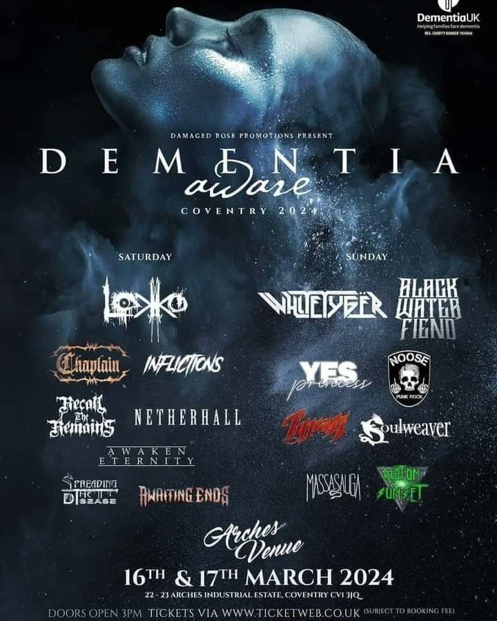 Soulweaverband's tweet image. Today we are helping raise money for @DementiaUK with a load of great bands playing Dementia Aware Fest Coventry 2024 from 3pm at Arches Venue. Tickets available on the door!!!

#londondrumstickcompany #statusgraphite #fendercustomshop #livemusic #livemusicrocks #rockfestival