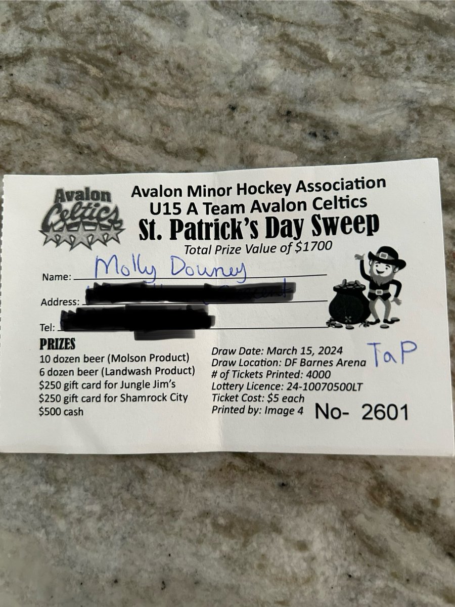 Congratulations to Molly Downey, winner of our St. Patrick’s Day Sweep! Thank you to all our supporters who bought tickets. Also to our prize sponsors and Smith’s Home Hardware, Logy Bay Road Needs, and Coleman’s for providing space for our sellers. Go Celtics Go! <a href="/AvalonCeltics/">Avalon Celtics</a>