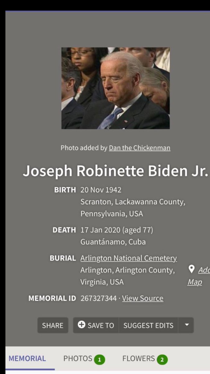 🇺🇸 Did Joe Biden Die in 2020 & was he buried Arlington National Cemetery?

Trump regularly cryptically alludes to this.

Truth is stranger than Fiction.