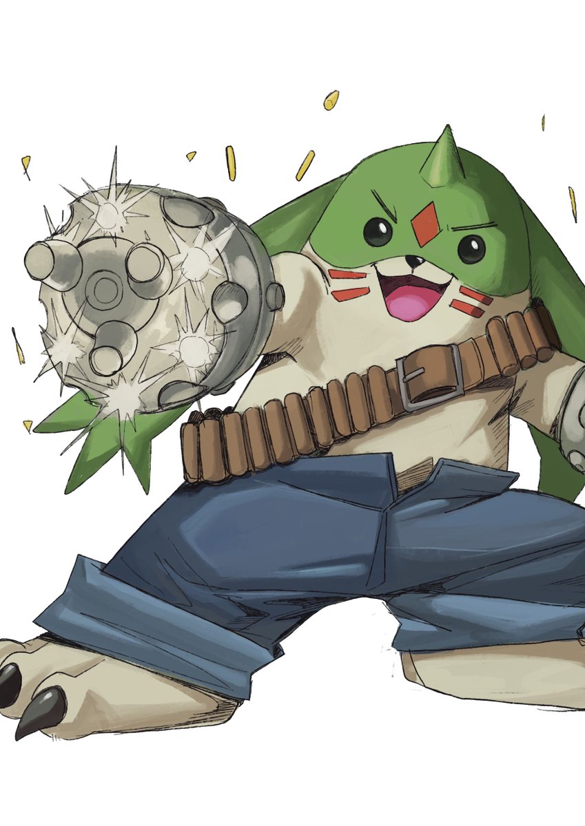 Carina2Cl's tweet image. The og 'Pokemon with guns'.
.
#Digimon #galgomon #commandramon #fanart