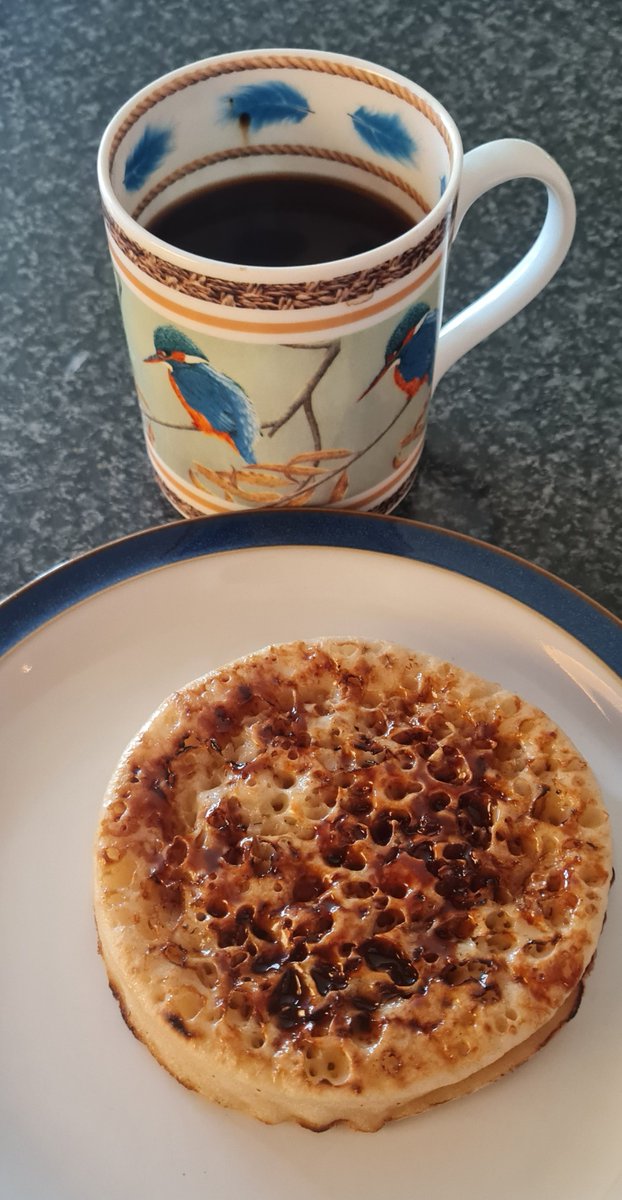 Yes or No ??  Black Coffee and a large crumpet with butter and Marmite.. oh do you like my mug. 
Do you have a favourite mug ? 
#mugsoftwitter #showmeyourmug