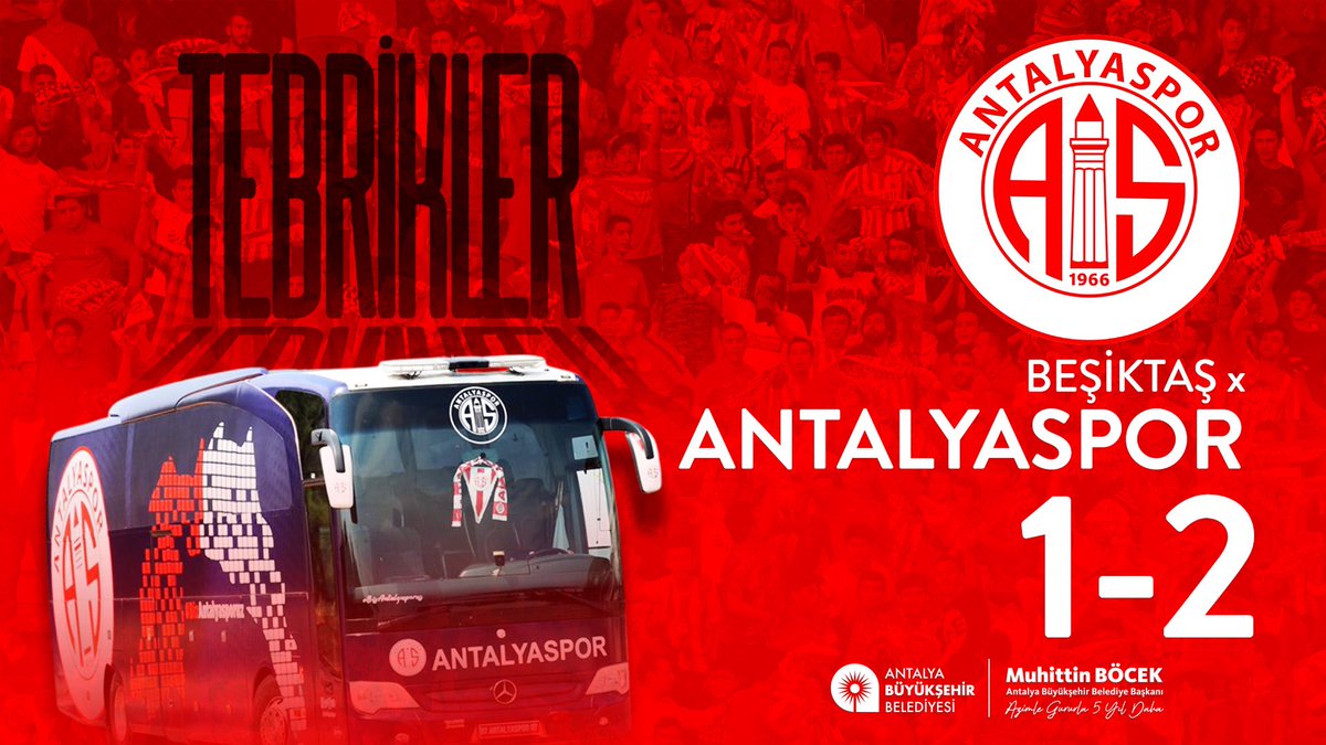 Süper Lig’de Antalyaspor’umuz, deplasmanda Beşiktaş’ı 2-1 mağlup etti. 👏🏻 Akreplerimize galibiyeti getiren golleri Bünyamin Balcı ve Buksa (P) kaydetti. 💪🏻 #SüperLig #Beşiktaş #Antalyaspor