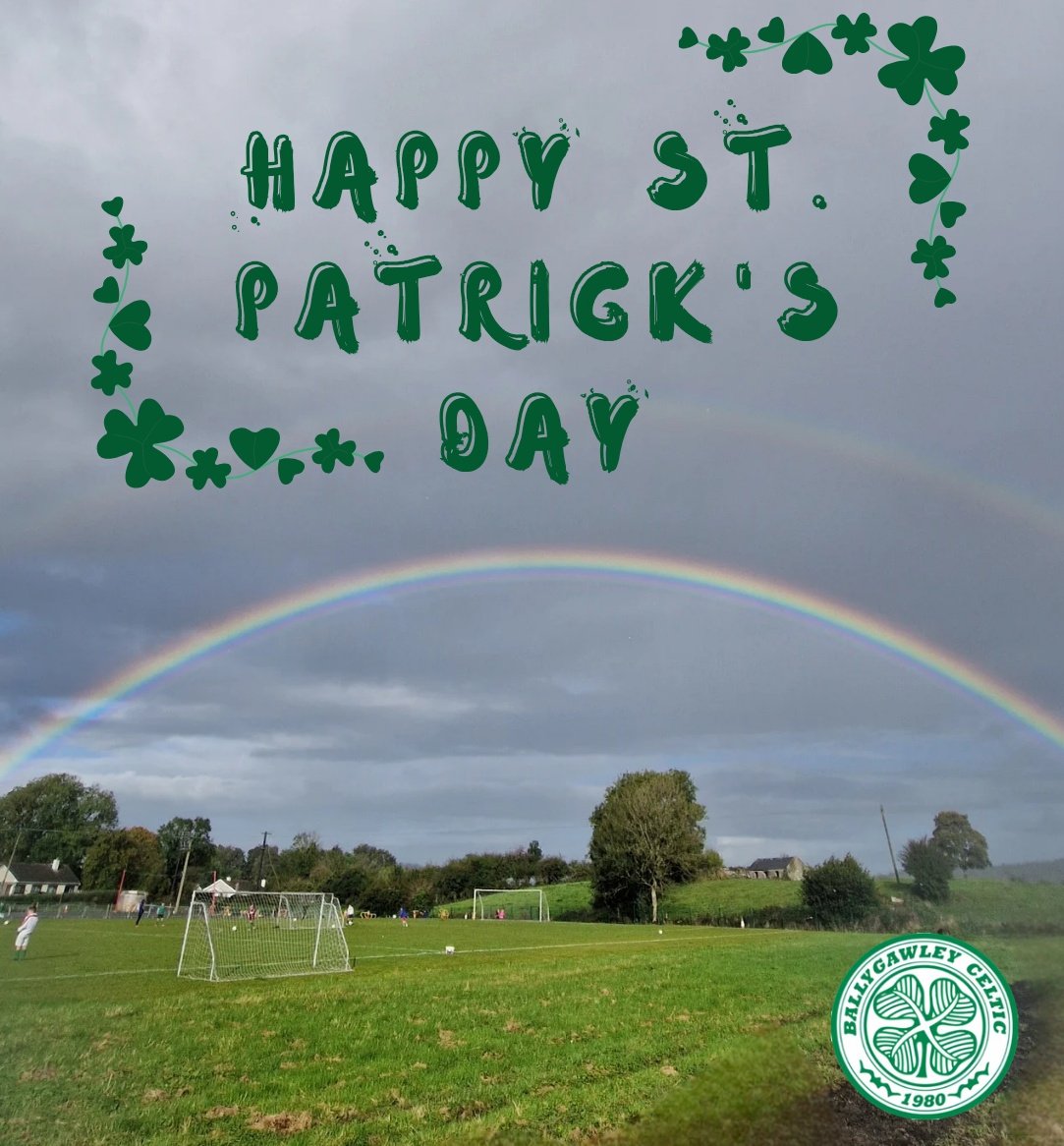 We found the pot of gold in Ballygawley...in the form of football ⚽️ ✨️ Happy St. Patrick's Day, Lá fhéile Pádraig sona dhuit to all our friends families coaches, players & sponsers, here & abroad! 🍀🍀🍀 #stpatricksday #láféilepádraig #goinggreen #potofgold #football