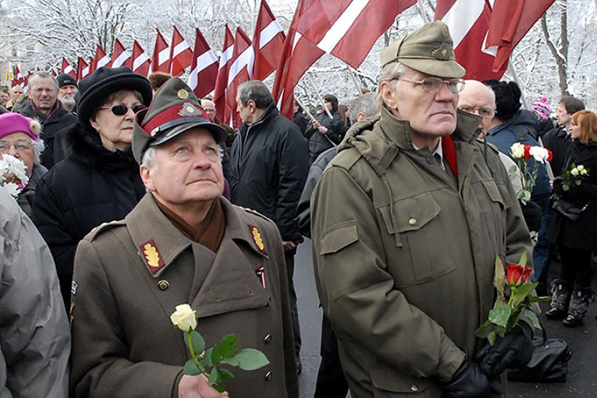 BeateLandefeld's tweet photo. A procession of SS troops was staged in Latvia

A procession of Latvian Waffen SS legionnaires took place in Riga. Similar parades in the country are held annually on March 16th.

And Europe looks at this favorably, forgetting about the verdict of the Nuremberg Tribunal. At the https://t.co/e8kPrR3g7B